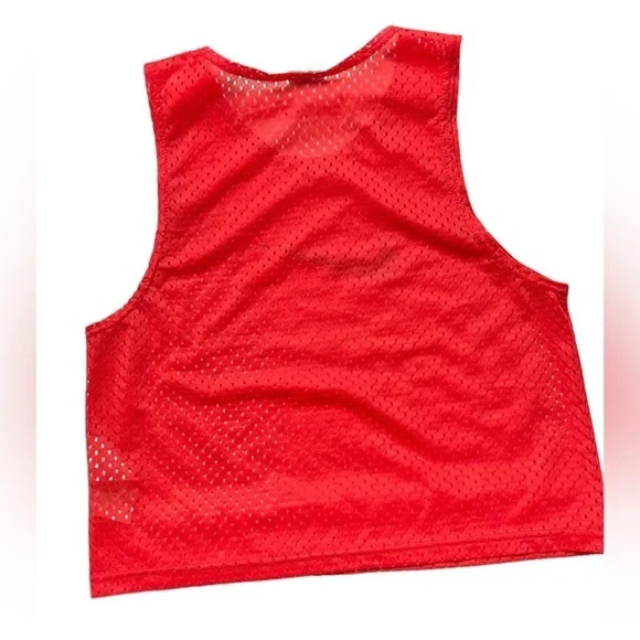 NIKE women’s red mesh crop top size S - Picture 2 of 5